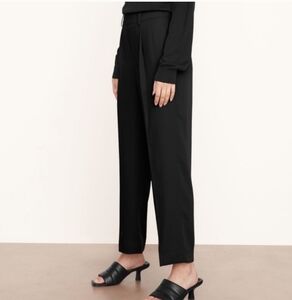 VINCE Black Pull on Straight Leg Trouser Pants High Rise Viscose Capsule Large